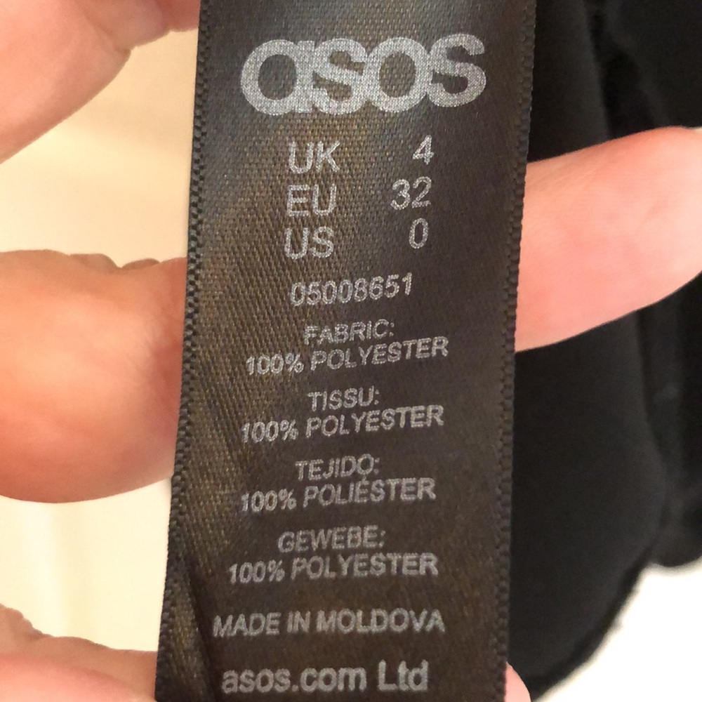 ASOS Black Top Blouse Sz 0 - Picture 7 of 8